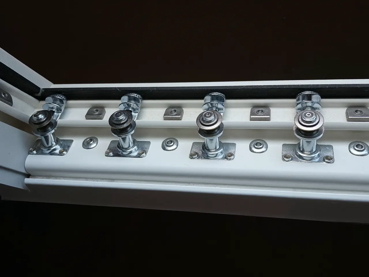 Multipoint locking mechanism visible along a window frame