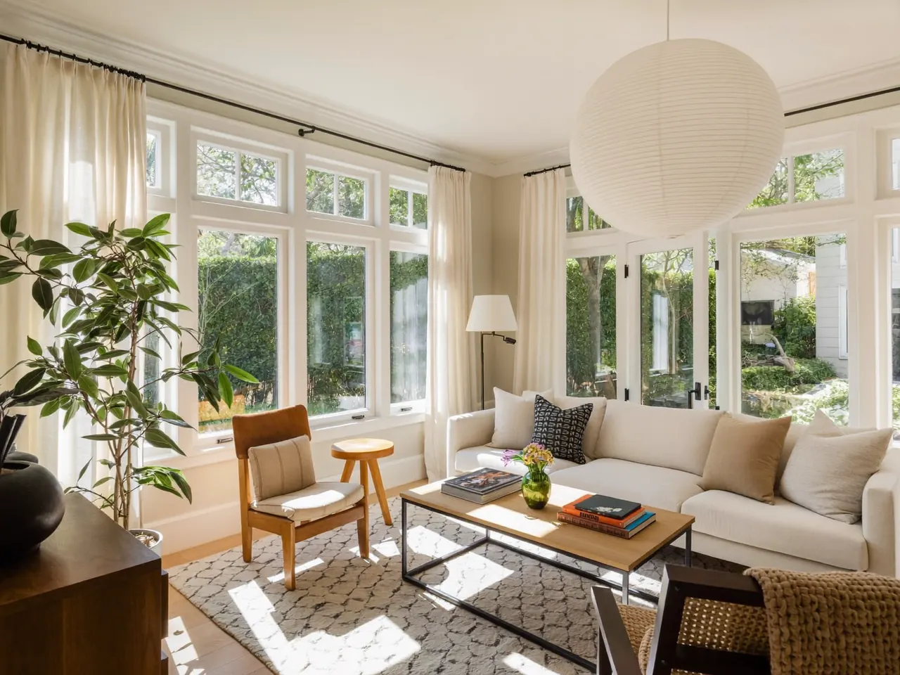 Bright living room with newly fitted double glazed windows